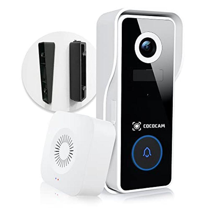 角度調整可能 取り外し警報cococam インターホン ワイヤレス 完全無線 ビデオドアホン ワイヤレス 配線工事不要 充電式 ビデオドアベ Zkgmu Kz