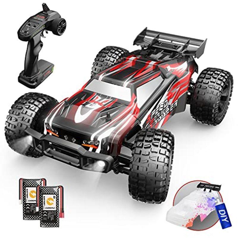 DEERC ラジコンカー 子供 オフロード 4wd 1/10 大型 40km/h 四輪駆動 操作時間40分 DIY可能の車シェル 2.4GH