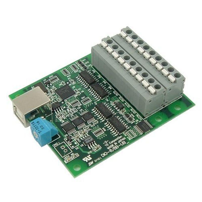 ワイツー USB 2.0対応 絶縁型デジタル入出力ボード 端子台タイプ DI0-8/8B-UBT