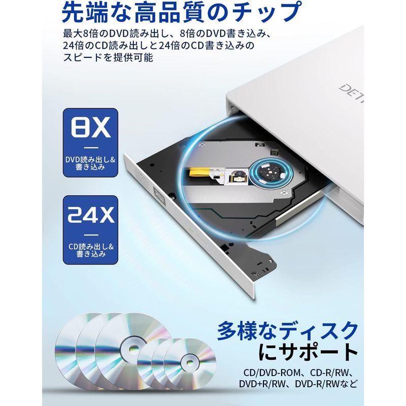 ☆決算特価商品決算特価商品☆DETROVA DVDドライブ 外付け 外付けDVD CDドライブ DVDレコ CD DVD-Rプレイヤー USB3.0amp;Type-C両用ケ 外付けハードディスク、ドライブ Qtuo USB3.0対応 ポータブルドライブ CD-RW DVD-RWドライブ Windows Mac OS両対応 CD-RW DV