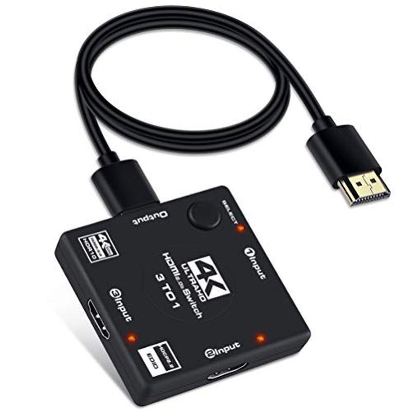 NEWCARE HDMI 切替器 4K 60HZ 電源不要 HDMI スイッチャー 3入力1出力 手動切替 HDMI 2.0b HDCP