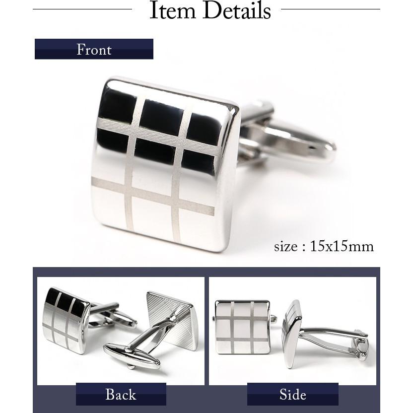 カフス ブロック柄 カフスボタン カフリンクス かっこいい ビジネス 結婚式 パーティー おしゃれ メンズ 紳士用 男性用 オシャレ | ブランド登録なし | 07