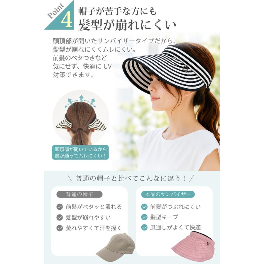 折り畳める サンバイザー レディース uvカット 日焼け防止 自転車 飛ば