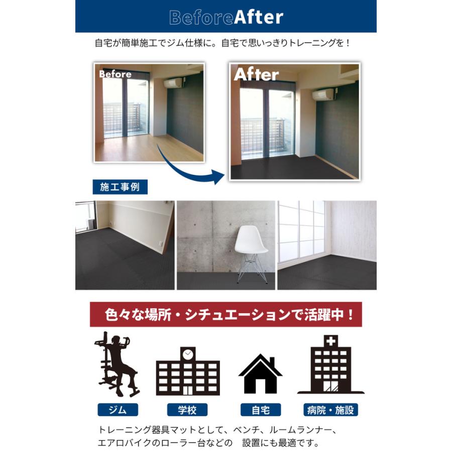 大判 厚手 ジョイント トレーニングマット 60×60×1.2cm 6枚セット ジョイントマット トレーニング マット 筋トレマット ジムマット フロアマット ホームジム | ブランド登録なし | 14