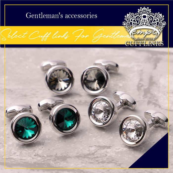 カットストーン クリスタル カフス カフスボタン カフリンクス カフス