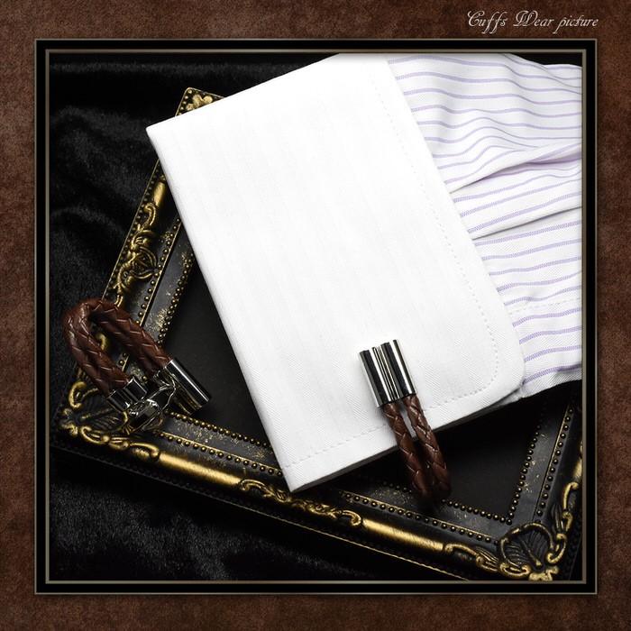 編込み レザーカフス カフスボタン カフス カフリンクス カフス