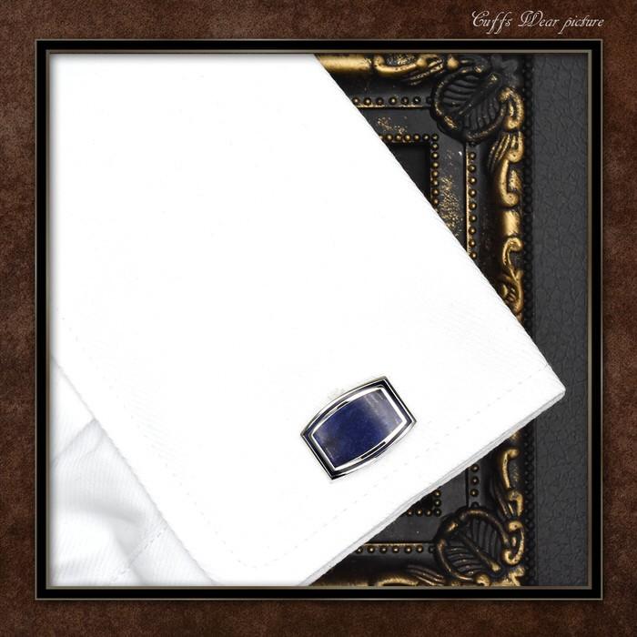 カフス ブルー コンビ シルバー カフスリンクス カフスボタン