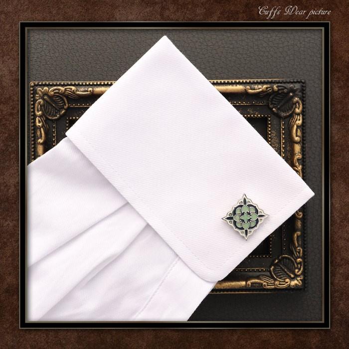 カフス グリーン パターン 模様 カフスボタン カフリンクス カフス