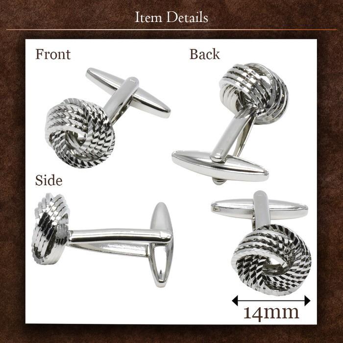 カフス ノットカフス シルバー 縄 カフリンクス カフスリンクス カフス