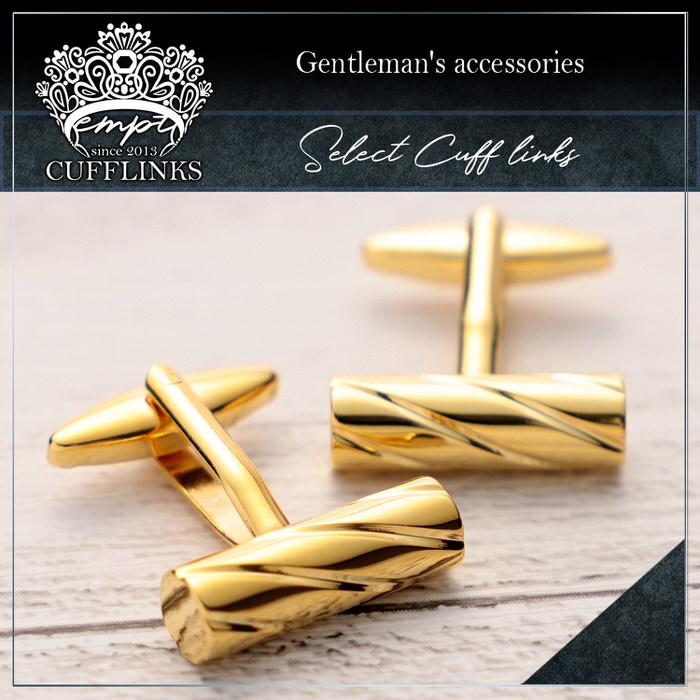棒 ねじれ シンプル カフス ゴールド 金 カフリンクス カフスリンクス