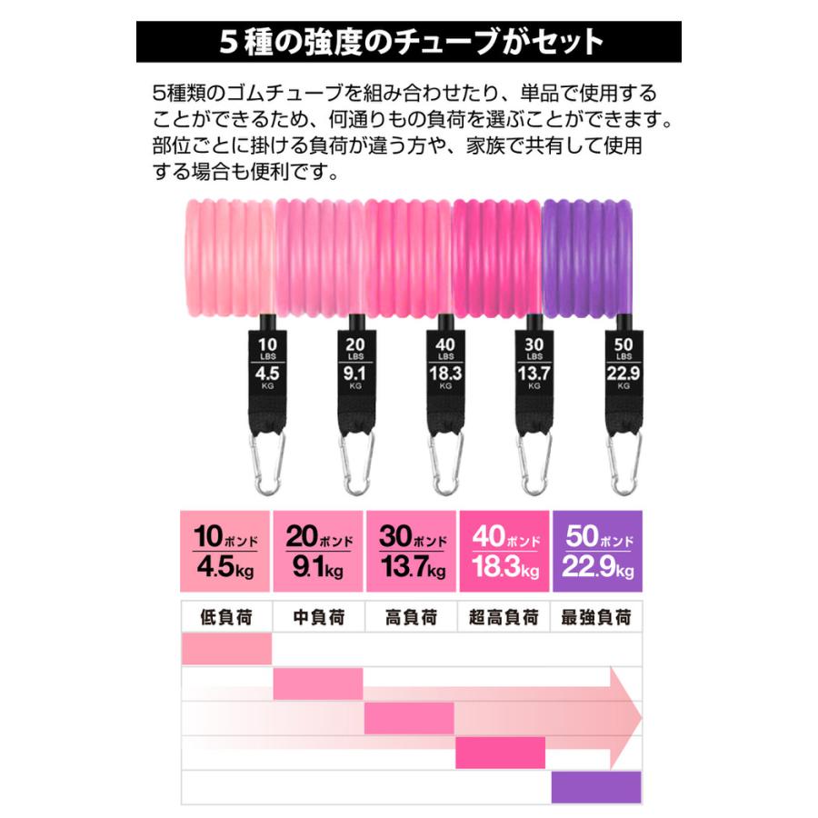 トレーニングチューブ 11点セット ピンクグラデーション きんとれ 