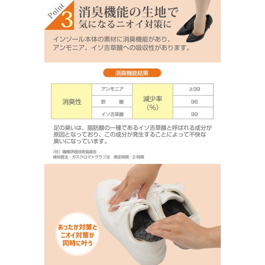 暖ボアフリースインソール ボア 防寒グッズ 中敷き 靴  暖かいインソール 足先 指先 爪先 あったか ふわふわ 保温 防寒 どんな靴にも レディース 日本製 | ブランド登録なし | 06