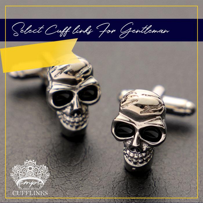 ドクロ スカル 骸骨 どくろ カフス シルバー 銀 ブラック 黒  カフリンクス カフス カフスリンクス カフリンクス パンク ロック カフスボタン フォーマル おしゃ |  | 03