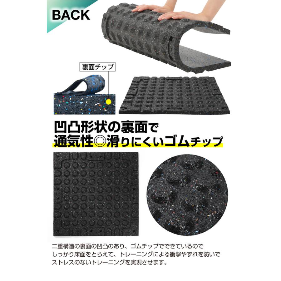 ゴムマット 50cm x 50cm 厚み50mm 8枚 防音 衝撃吸収 筋トレ ジムマット 50x50x2.0cm ゴムマット 防音 エクササイズ 衝撃吸収