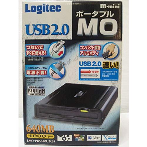 Logitec ポータブルタイプUSB 2.0外付型640MB MOユニット LMO-PBA640U2(B)