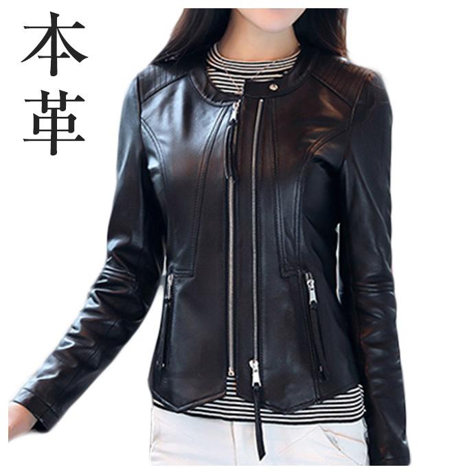 本革 レザージャケット ラムレザー コート ノーカラー ジャケット レディース 春アウター 革ジャン 不規則裾 ライダースジャケット 革ブルゾン 着回し Yd0 0a Trendy Me 通販 Yahoo ショッピング