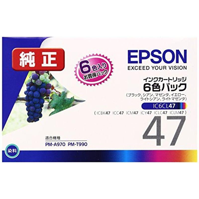 エプソン 純正 インクカートリッジ ブドウ IC6CL47 6色パック カラーインク