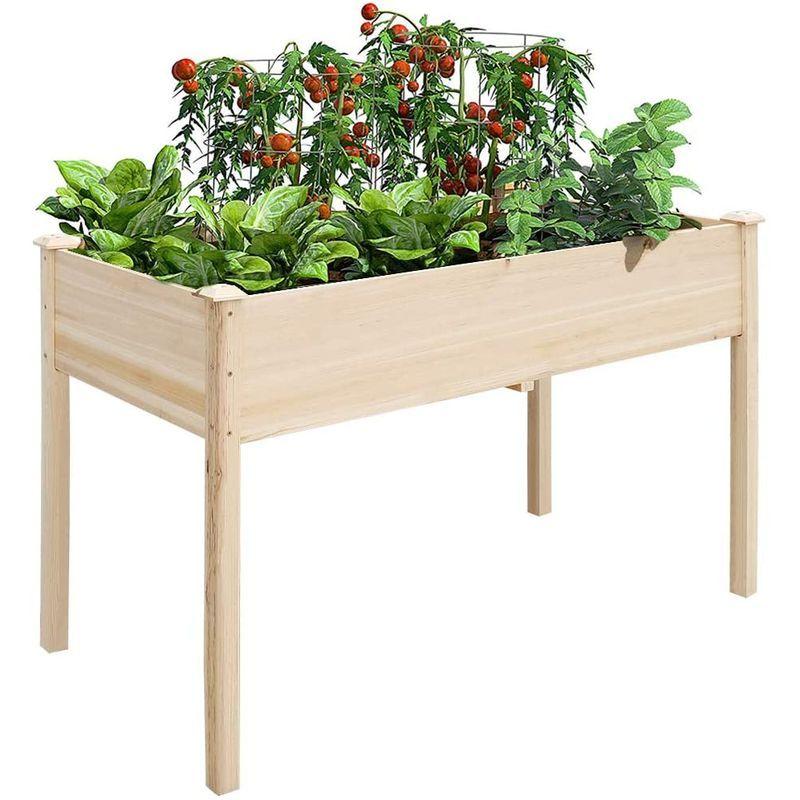 正規品販売 おしゃれ 野菜栽培 脚付きプランター 四角 長方形 木製 大型プランター Unho 家庭菜園 北欧 ベランダ 屋外 高い 園芸用品 Www Helendoron Pe