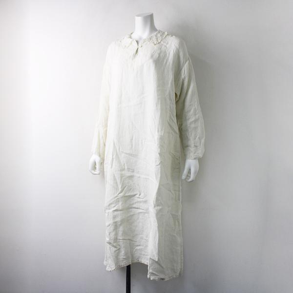 17ss Nest Robe ネストローブ レース襟 リネン ワンピース F オフホワイト ブランド古着 買取販売 Tresor 通販 Yahoo ショッピング