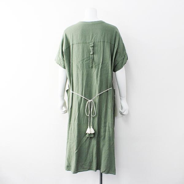 美品 大きいサイズ As Know As Olaca アズノゥアズ オオラカ レーヨン リネン シャツワンピース 15 グリーン ブランド古着 買取販売 Tresor 通販 Yahoo ショッピング