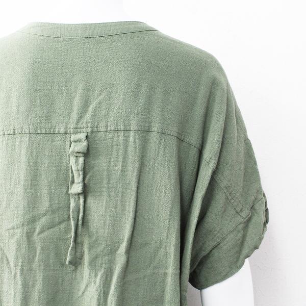 オータムセール 美品 大きいサイズ As Know As Olaca アズノゥアズ オオラカ レーヨン リネン シャツワンピース 15 グリーン ブランド古着 買取販売 Tresor 通販 Yahoo ショッピング