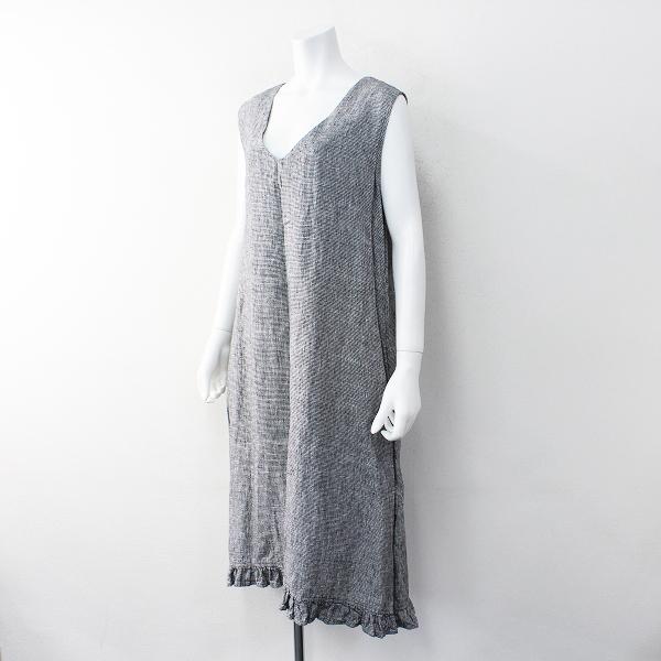 オータムセール Fog Linen Work Nest Robe フォグリネンワーク ネストローブ 千鳥格子柄 リネン ノースリーブ ワンピース F 白黒 ブランド古着 買取販売 Tresor 通販 Yahoo ショッピング