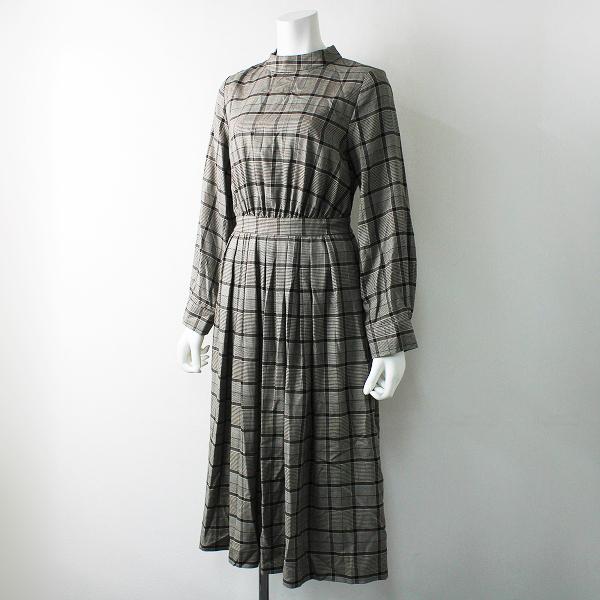 オータムセール 美品 19aw Plst プラステ ポリレーヨンツイル ハイネック チェック ワンピース S ブラウン ブラウス フレア ブランド古着 買取販売 Tresor 通販 Yahoo ショッピング