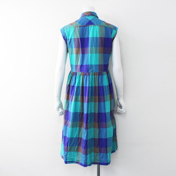 Morikage Shirt Kyoto モリカゲシャツ 京都 丸襟 チェック コットン ワンピース Ss ブルー系 ギャザー フレア ブランド古着 買取販売 Tresor 通販 Yahoo ショッピング