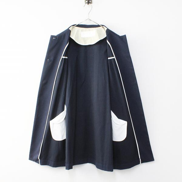Nooy ヌーイ コットン混 チェック ステンカラー ワンピースコート ネイビー アウター ブランド古着 買取販売 Tresor 通販 Yahoo ショッピング