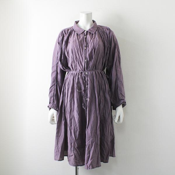 大きいサイズ As Know As Olaca アズノウアズオオラカ レーヨン ピンタックギャザー シャツワンピース F パープル ブランド古着 買取販売 Tresor 通販 Yahoo ショッピング