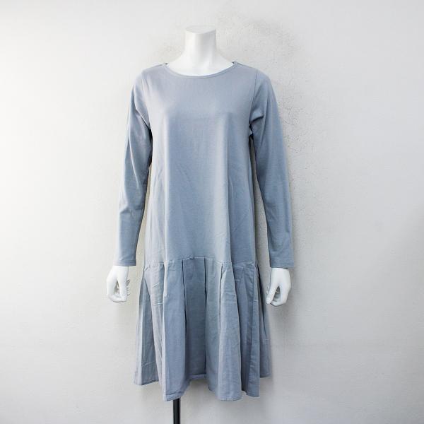 17ss Conges Payes Adieu Tristesse コンジェペイエ アデュートリステス 切替えプリーツワンピース ブルーグレー ブランド古着 買取販売 Tresor 通販 Yahoo ショッピング