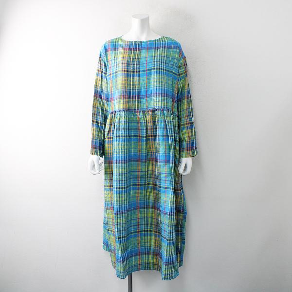 特価セールコーナー 未使用 定価2 2万 21aw Ichi Antique S イチアンティークス リネンチェックシャツワンピース F ブルー たかみ 質店 Www Superavila Com