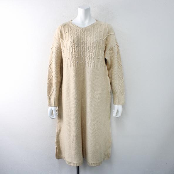 19 Par Ici パーリッシィ ウール ケーブルワンピース F ベージュ ブランド古着 買取販売 Tresor 通販 Yahoo ショッピング