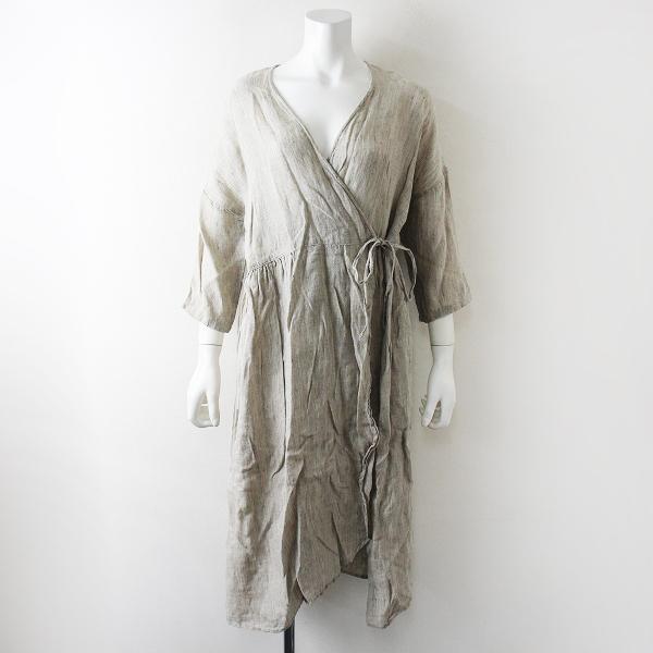 定番 人気アイテム Nest Robe ネストローブ ナチュラル リネン カシュクールワンピース ベージュ 羽織 ハオリ 今年も話題の