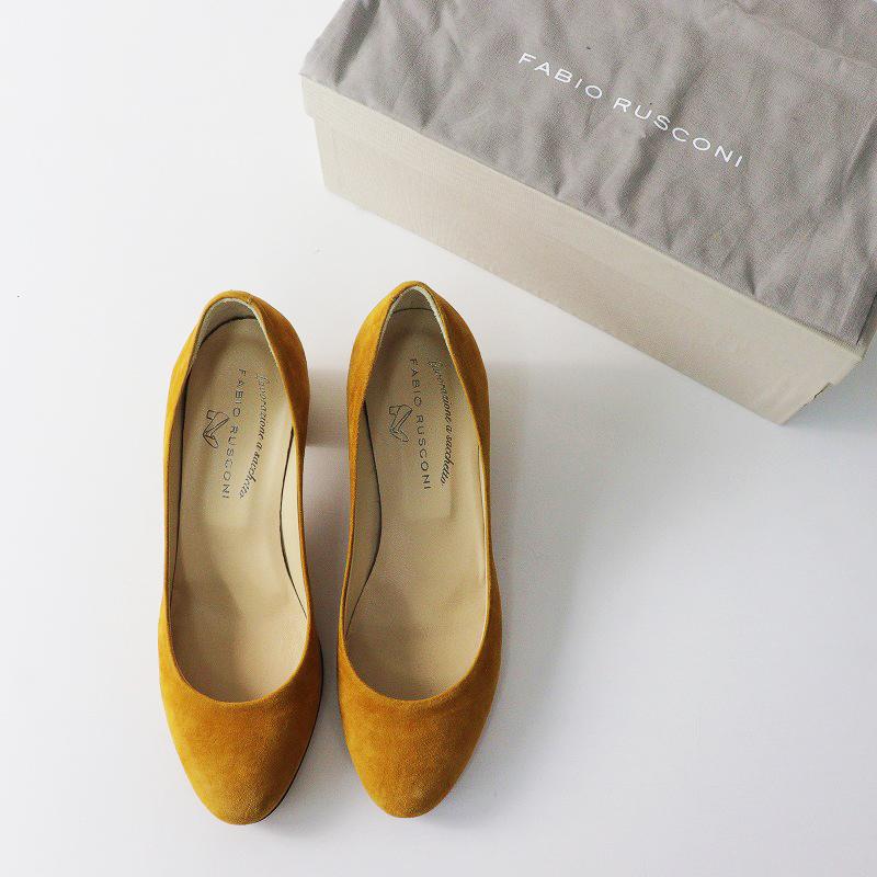 FABIO RUSCONI 美品 ファビオルスコーニ チャンキーヒール スエード  