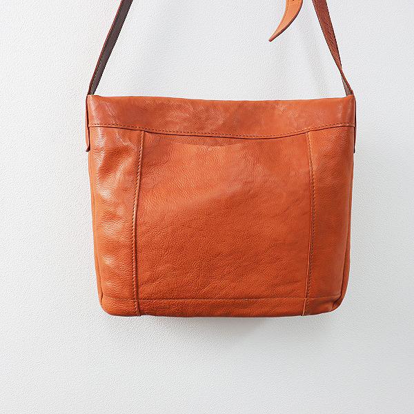 【サマーセール】genten ゲンテン ゴートレザー フラップ ショルダーバッグ /アカチャ BAG【2400013409667】【中古】｜tresorstore｜04