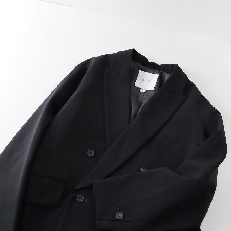 極美品 フォルフォルモ FORFORMO Tuck Double Jacket 2/ブラック