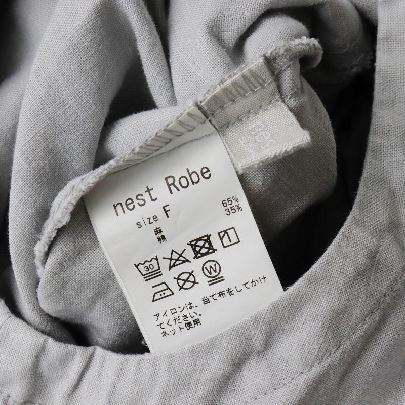 【スプリングセール】2022SS ネストローブ nest Robe UpcycleLino×ONE KILN ASH ワーク2wayカシュクールワンピース F/グレー トップス【2400013622936】｜tresorstore｜06