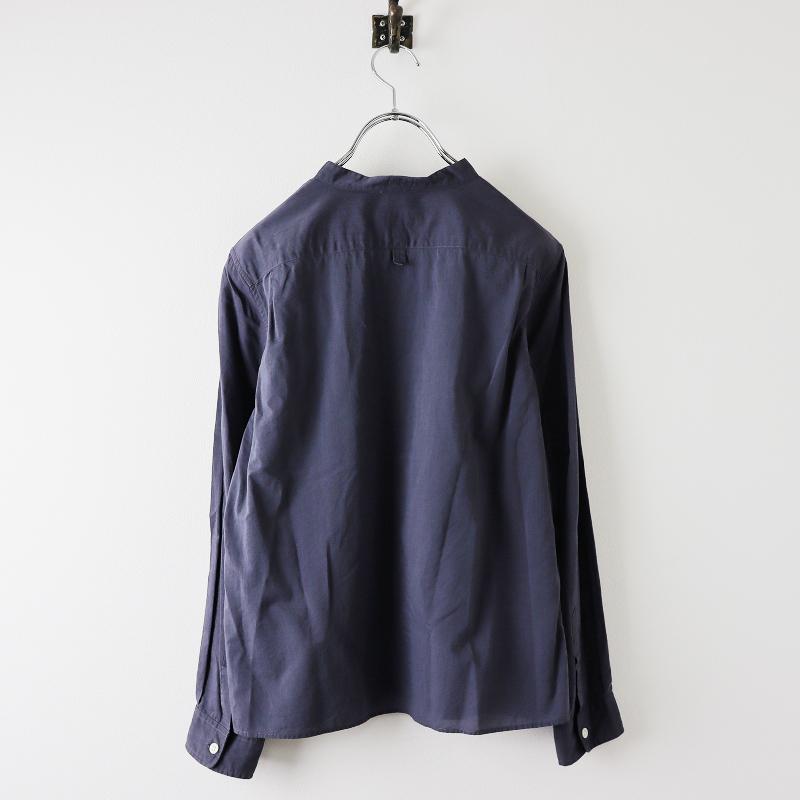 【サマーセール】マーガレットハウエル MARGARET HOWELL WASHED COTTON カラーレスシャツ 1/ネイビー系 コットン ブラウス ノーカラー【2400013653985】｜tresorstore｜03