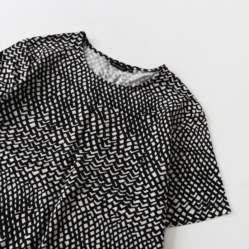 マリメッコ marimekko TIMANGI ハーフスリーブチュニック XS/ブラック 