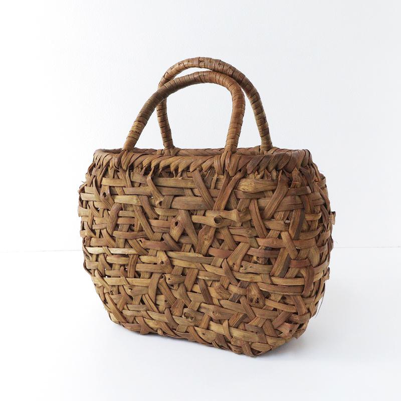 伝統工芸品 山葡萄 山ぶどう 乱れ編み+網代編み かごバッグ/天然素材 