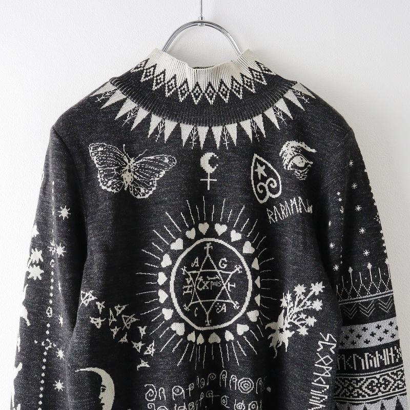 美品 2023AW ルルムウ rurumu 縷縷夢兎 tatoo motif highneck sweater タートルネックニットセーター S/ブラック【2400013801447】｜tresorstore｜03