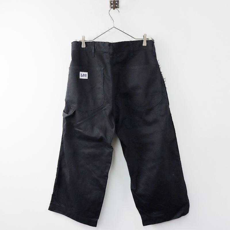 2022AW maturely 別注 LEE リー Frayed Seam Satin Painter Pants ペインターパンツ S/ブラック 黒 ワイド フレア【2400013815031】｜tresorstore｜02