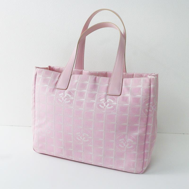 美品 シャネル CHANEL ニュートラベルライン MM/ピンク トートバッグ  