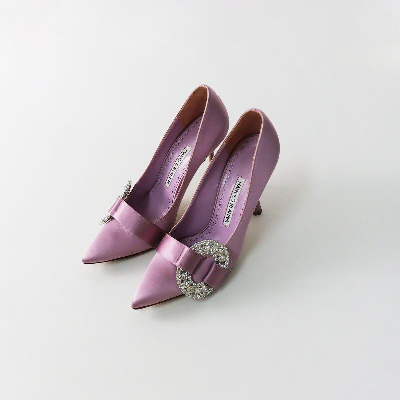 マノロブラニク Manolo Blahnik ビジューパンプス