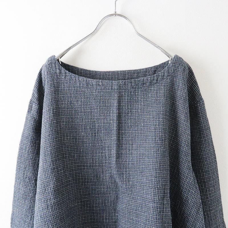 ネストローブ nest Robe リネン チェック プルオーバー ブラウス F 