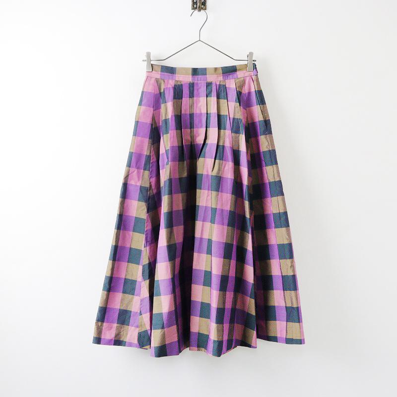 美品 イエナ IENA LA BOUCLE ブロックチェックタックスカート 36 