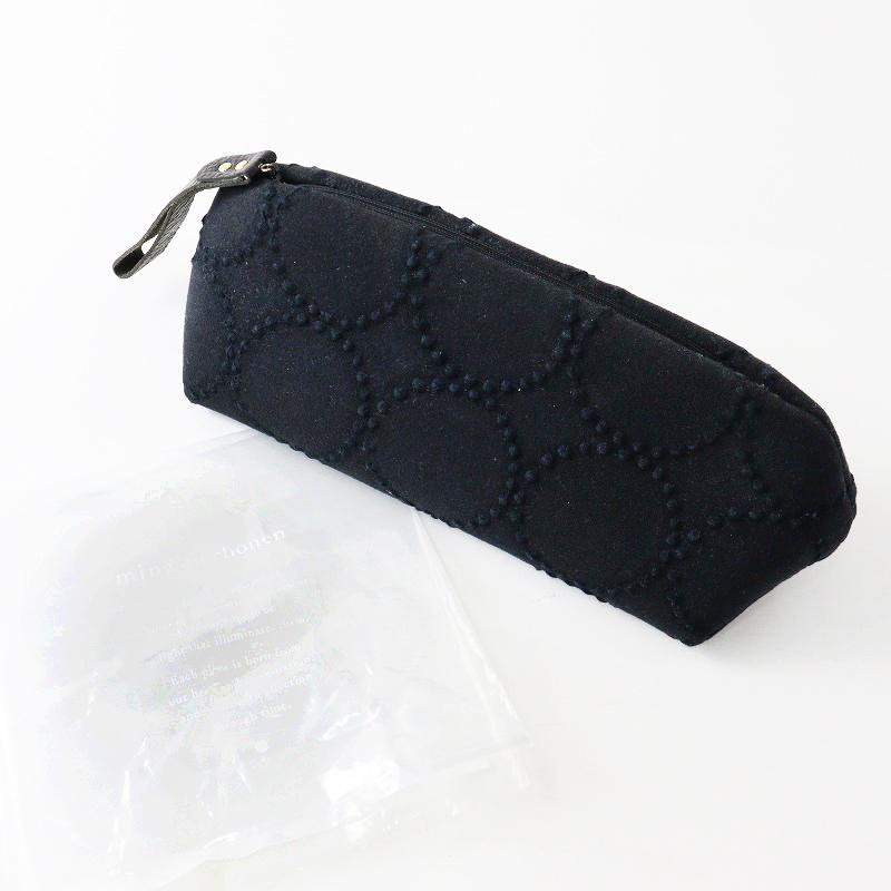 ミナペルホネン mina perhonen quartz pouch tambourine/ブラック 