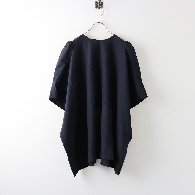 ホームスパン homspun ウール パフスリーブプルオーバー F/ネイビー 