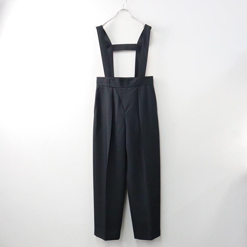 lohenローヘン サスペンダー パンツ ブラック38タックテーパードパンツ